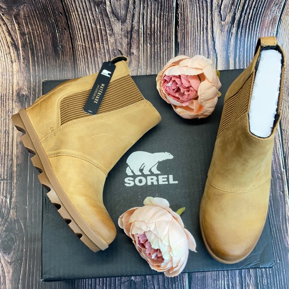 Sorel Camel Brown Joan of Arctic Wedge Chelsea Bootie